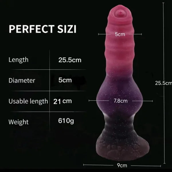 Dog Dildo Purple Spiral Design 10 Inch