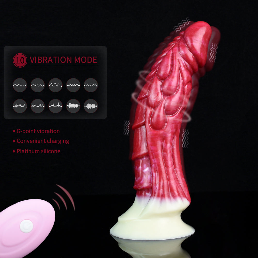 🐉 9-Inch Haku - Curve Vibrating Dragon Dildo, Monster Fantasy G-Spot Vibrator