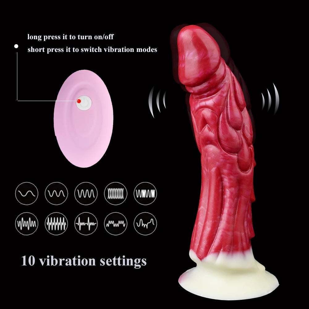 🐉 9-Inch Haku - Curve Vibrating Dragon Dildo, Monster Fantasy G-Spot Vibrator