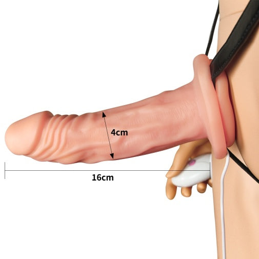 6.5 inches Vibration Unisex hollow Strap on Dildo