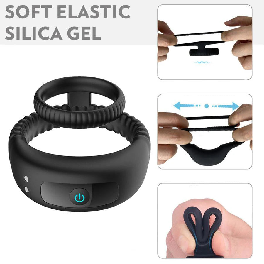 Adjustable Dual Vibrating Cock Ring