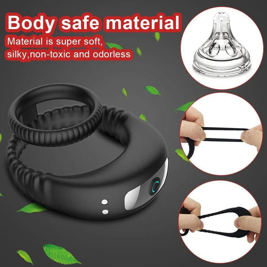 Adjustable Dual Vibrating Cock Ring