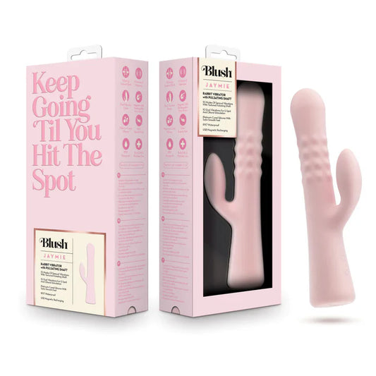 Blush Jaymie 9.25 Inch G Spot Clitoral Dual Stimulation Rabbit Vibrator