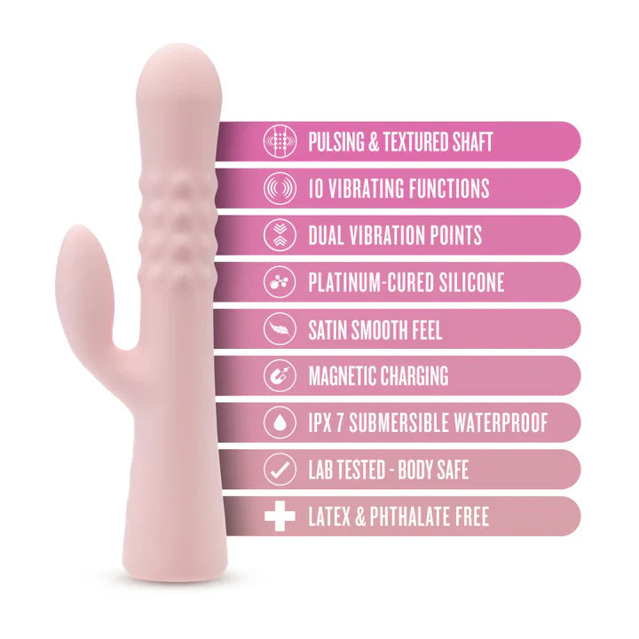 Blush Jaymie 9.25 Inch G Spot Clitoral Dual Stimulation Rabbit Vibrator