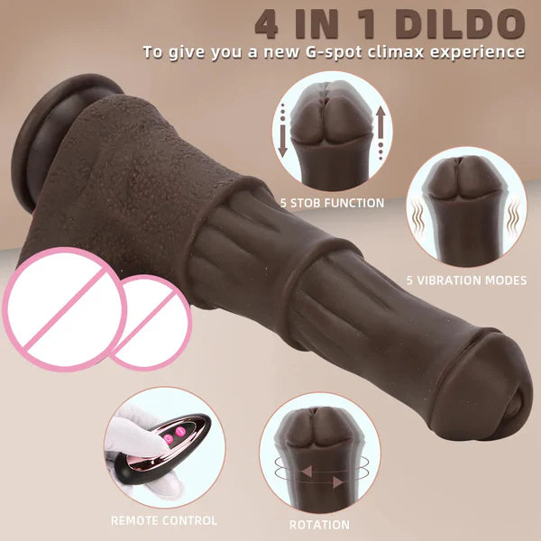 Brown Pony Vibrating Dildo With Remote