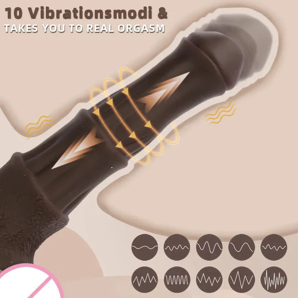 Brown Pony Vibrating Dildo With Remote