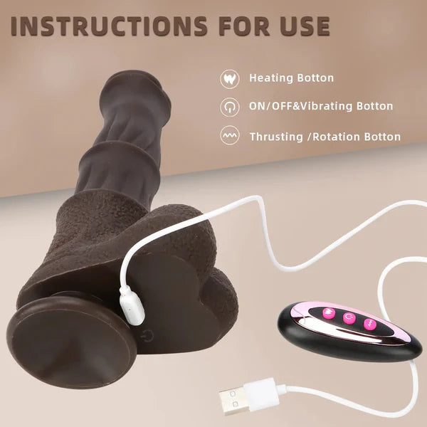 Brown Pony Vibrating Dildo With Remote