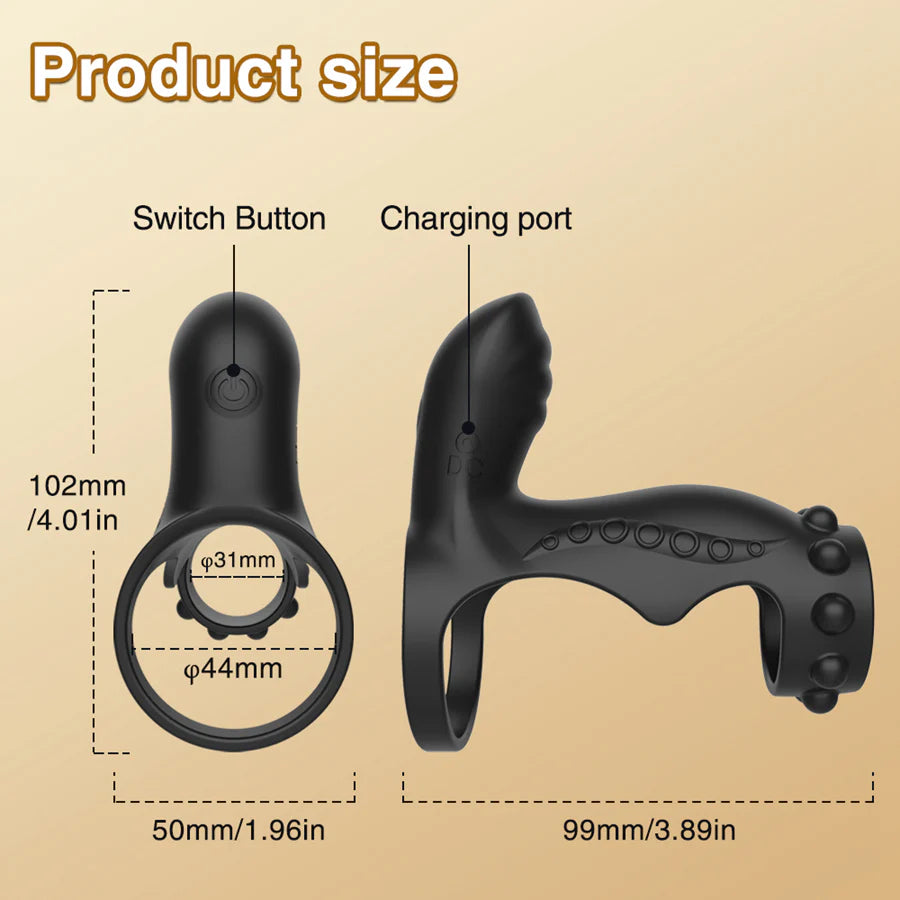 Dual Vibrating Penis Ring Premium Silicone