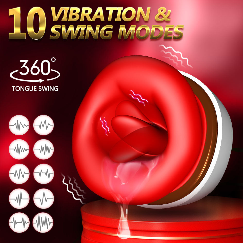 Handheld Kiss Big Mouth Tongue Licking Vacuum Suction Vibrator