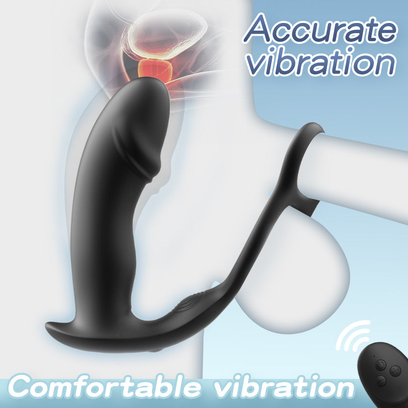 Inflatable vibrating Anus Butt plug with double ring for Men