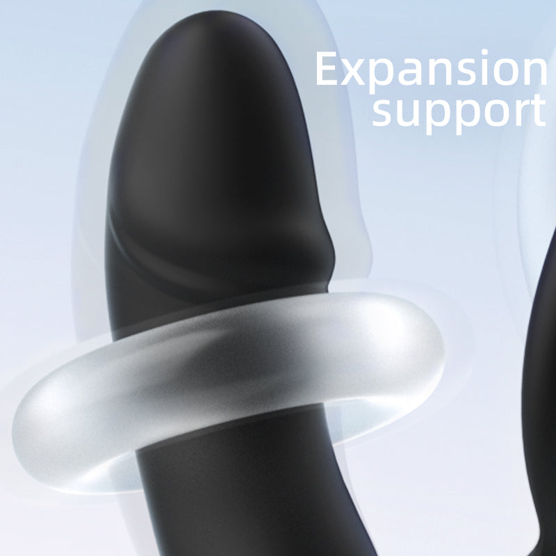 Inflatable vibrating Anus Butt plug with double ring for Men