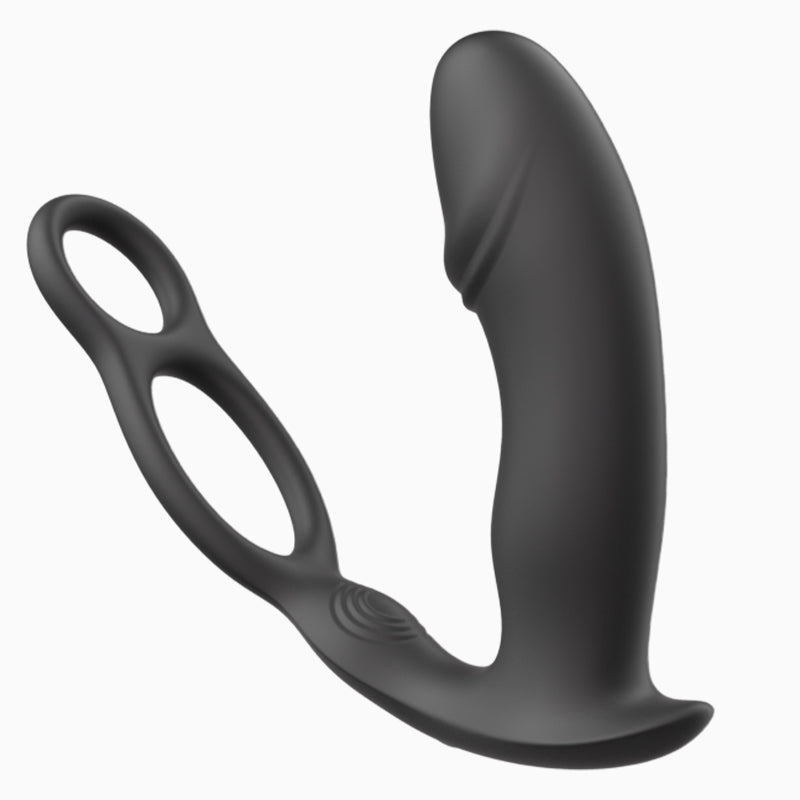 Inflatable vibrating Anus Butt plug with double ring for Men