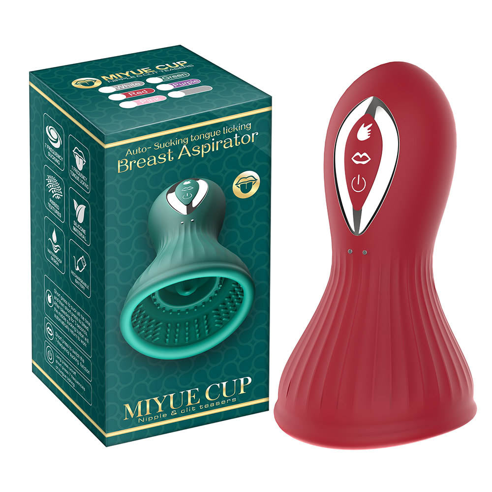 MIYUE cup auto-sucking tongue licking Breast aspirator Nipple clit teasers