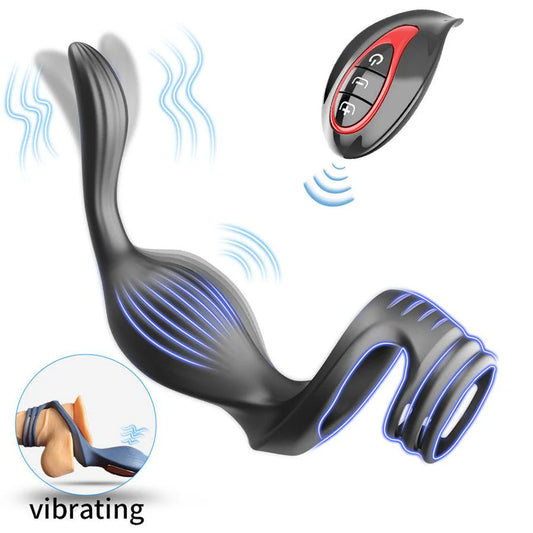 Prostate Vibrator With Cock Ring 12 Frequencies