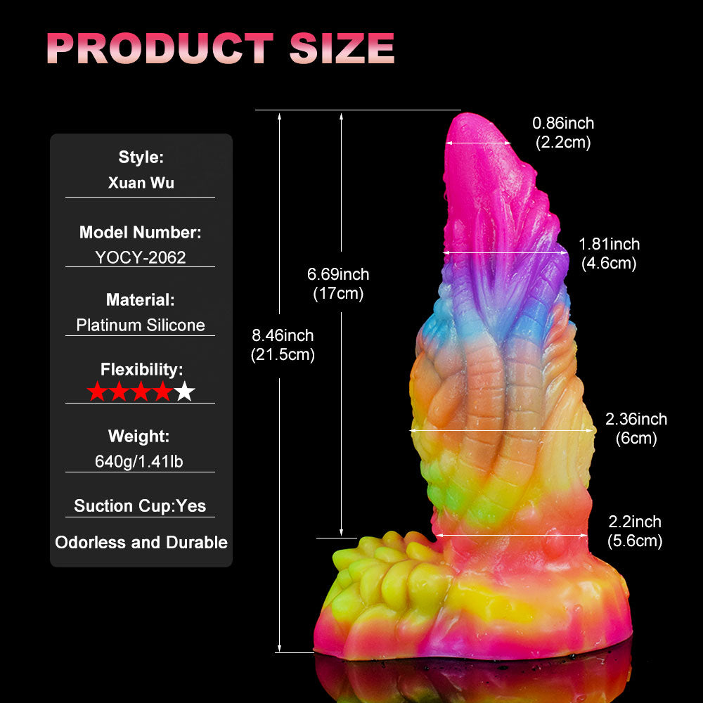 Rainbow Dragon Dildo Luminous Design