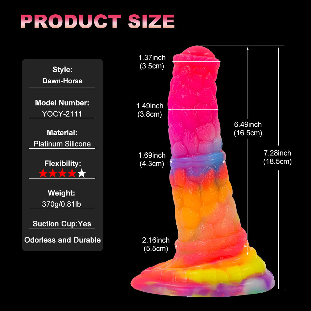 Rainbow Horse Dildo Luminous Design