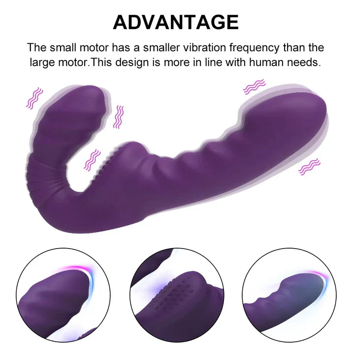 Strapless Strap On Remote Control Double End Dildo Vibrator