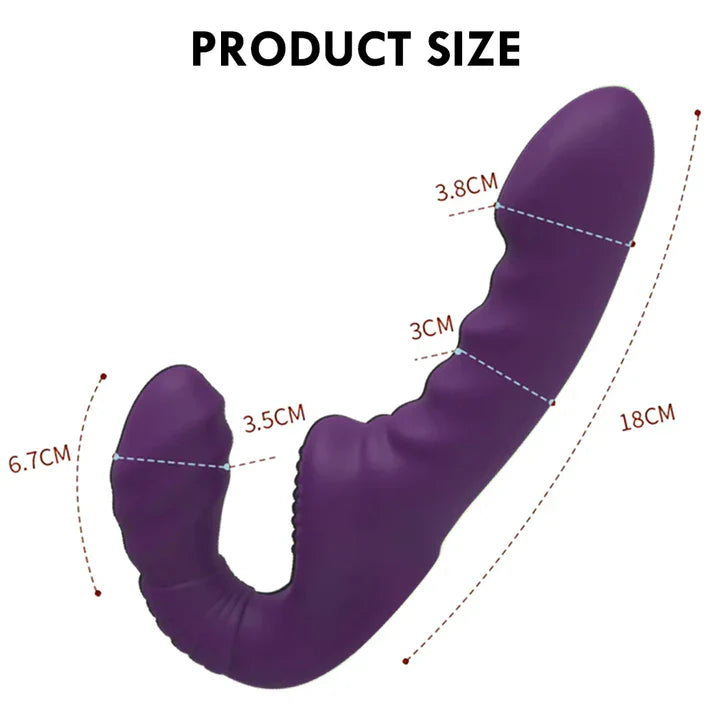 Strapless Strap On Remote Control Double End Dildo Vibrator