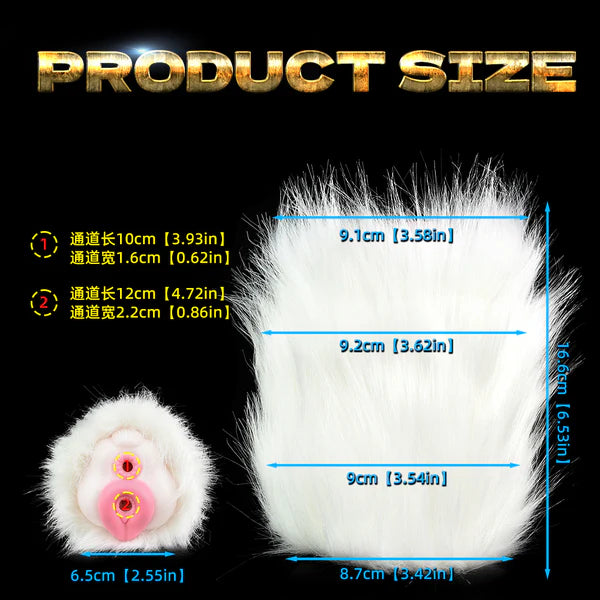 White Furry Kitty - Animal Vaginal Sex Toy for Men