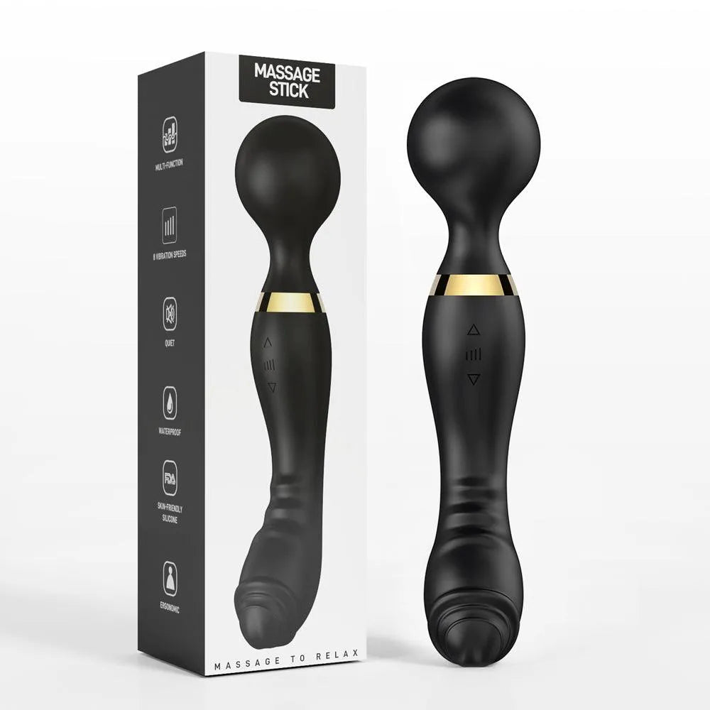 Double Head Wand Vibrator Sex Toy for Women