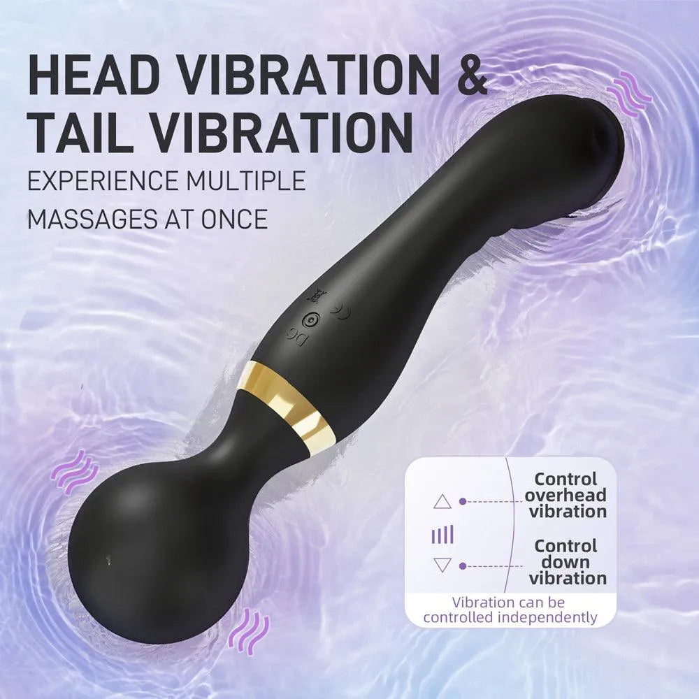 Double Head Wand Vibrator Sex Toy for Women