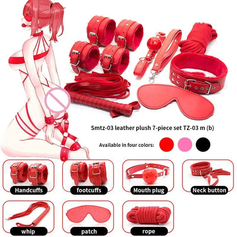 Leather BDSM Sexual Bondage Toys Sets