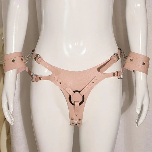 Leather Strap On Dildo Harness