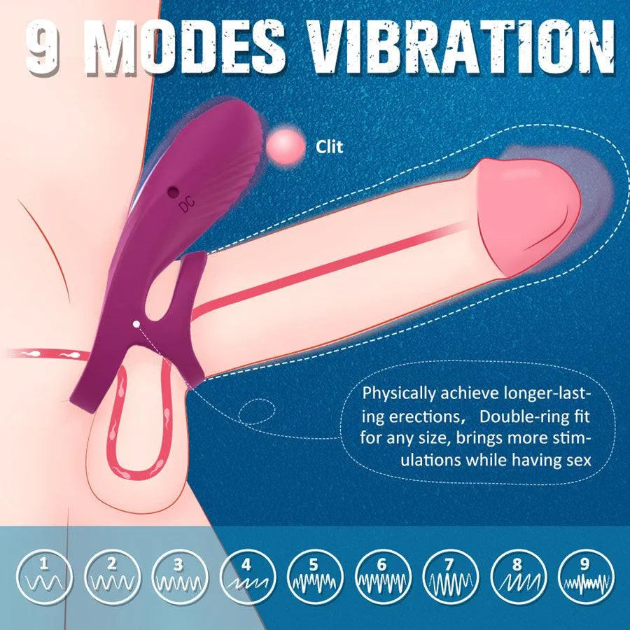 Remote Control Silicone Penis Ring Vibrator for Men