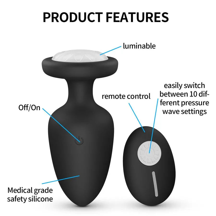 Remote Control Silicone Vibrating Butt Plug