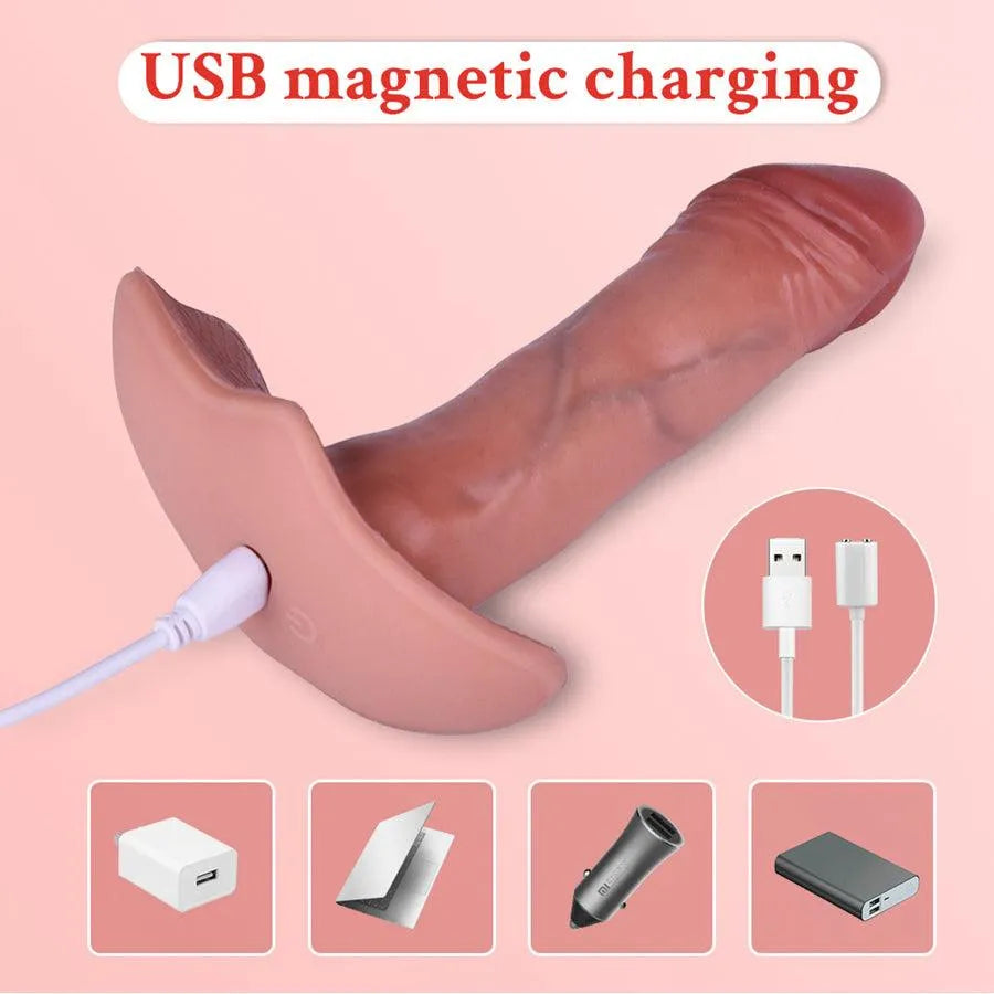 Remote Control Thrusting Wearable Dildo Vibrator