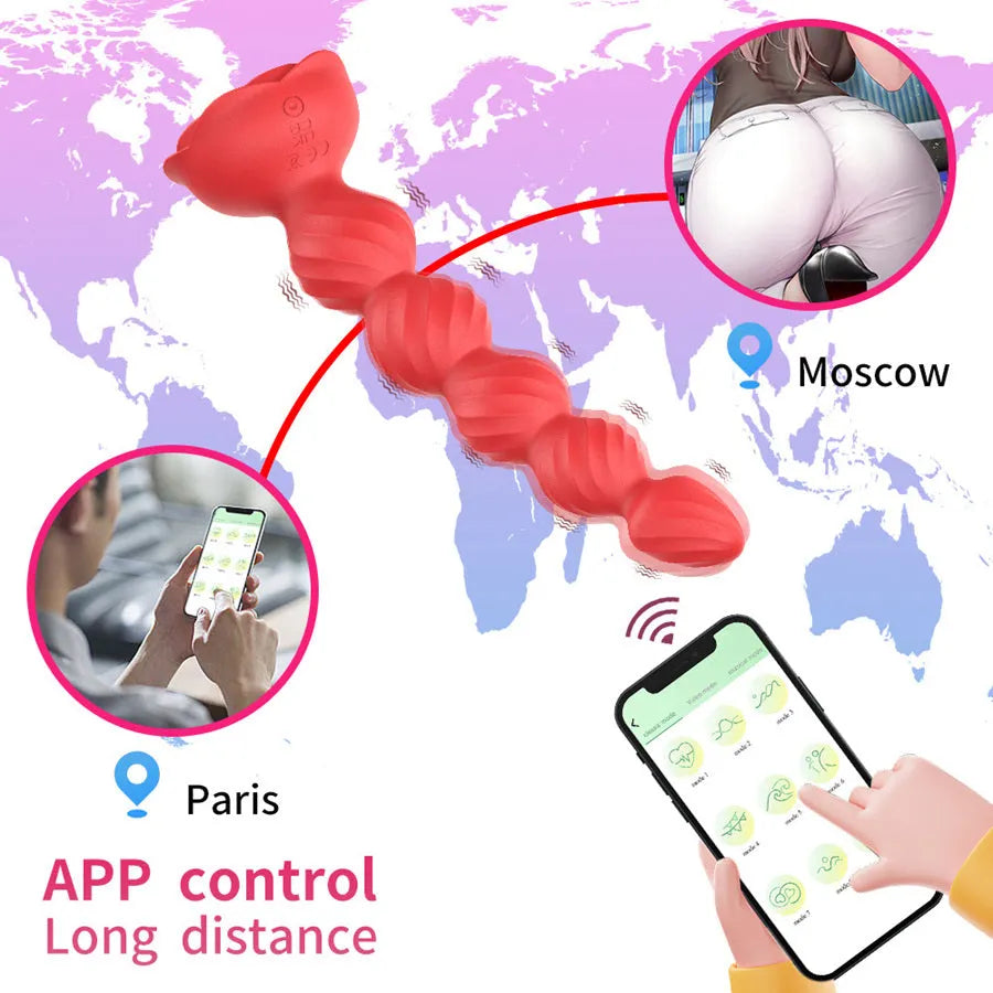 APP Remote Control Vibrating Anal Beads