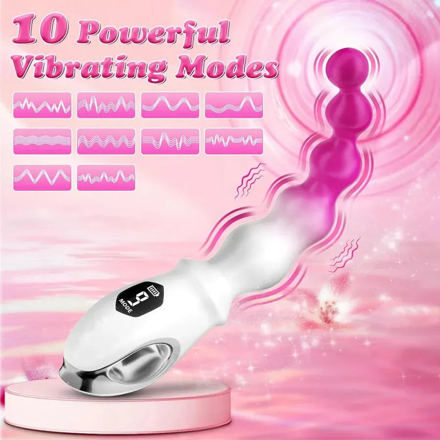 Gradient Rose Vibrating Anal Beads