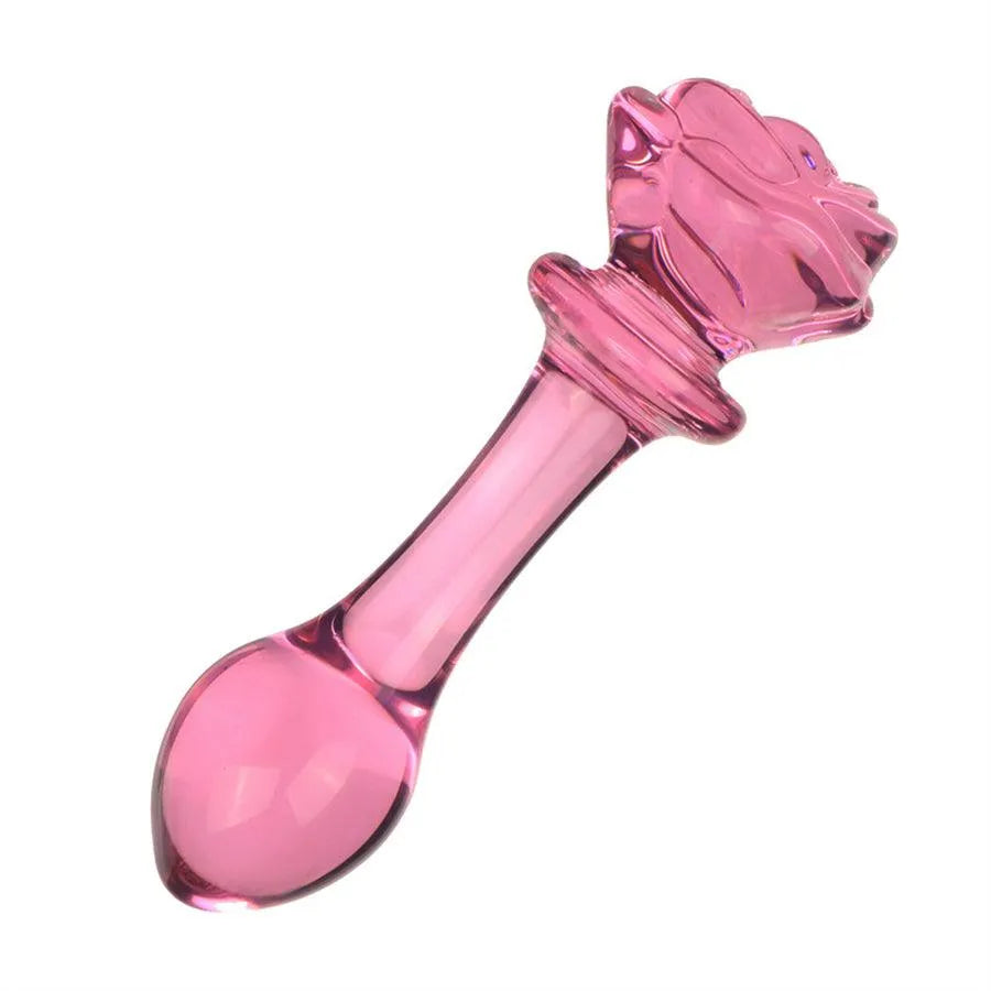 Xinghaoya Rose Flower Glass Butt Plugs Dildo