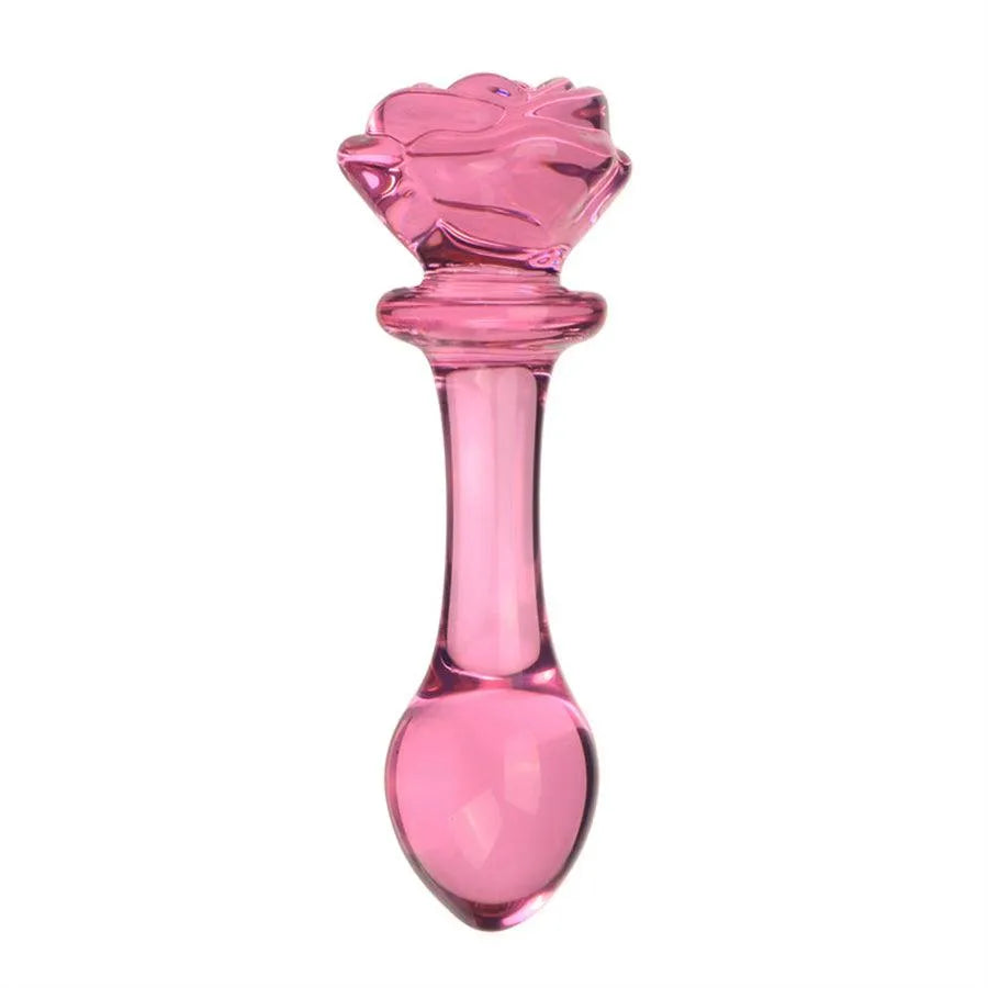 Xinghaoya Rose Flower Glass Butt Plugs Dildo